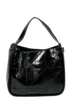 Women Hand Bag - 15412B - Large - Black - Image 5